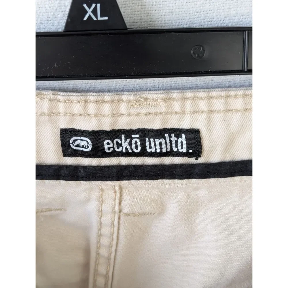 Y2k Ecko Unltd. Baggy Cargo Shorts Cream Men's Size 40